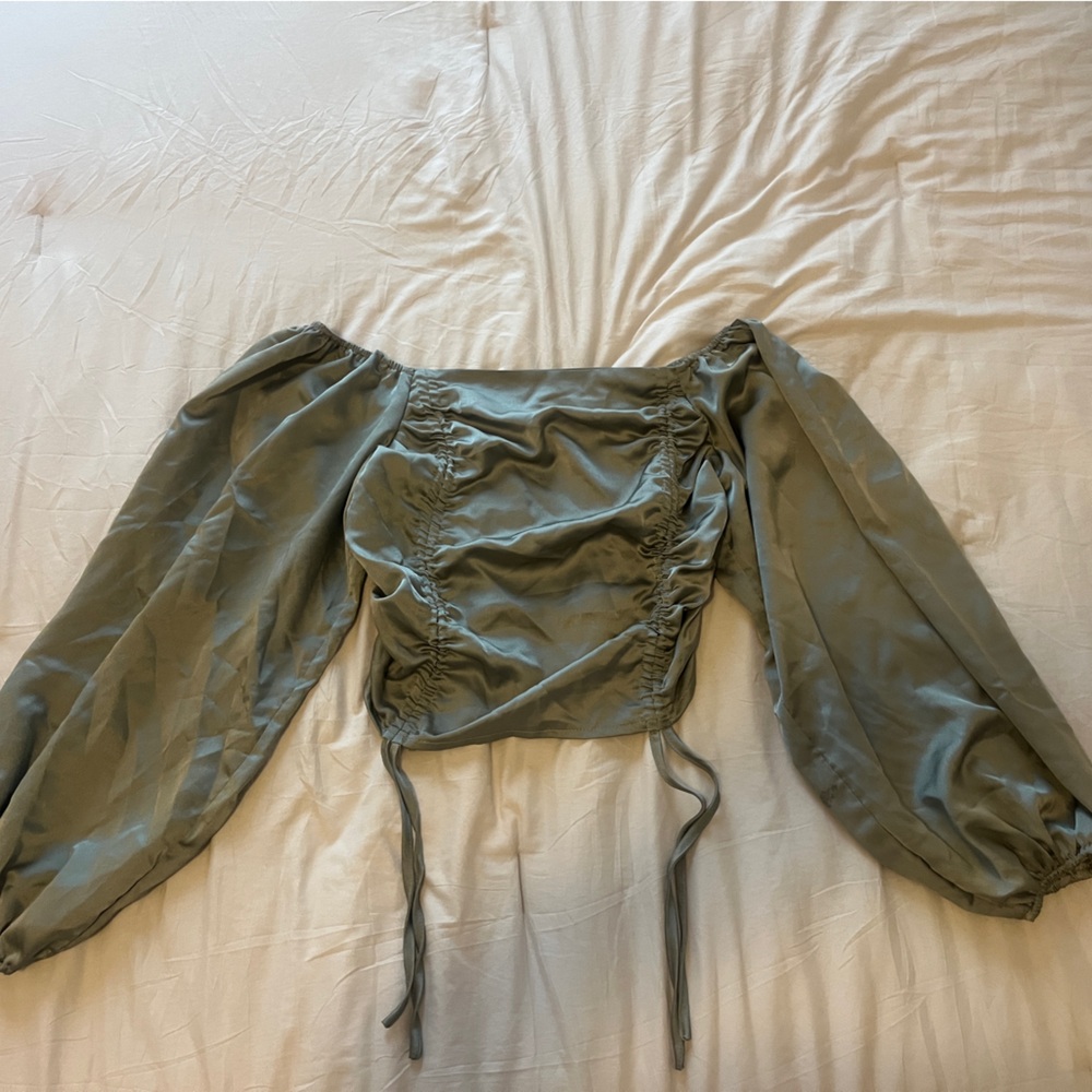 Olive Green Off-Shoulder Top